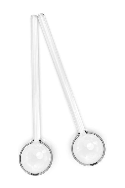 DECOSTYLE 13 cm 6-Piece Glass Spoon - Tea and Coffee Mixing Set