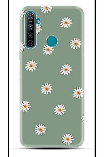 realme 5i Kılıf Boutique Baskılı Resimli Yeşil Papatyalar Pcode -041