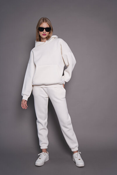 PONÇİK Γυναικείο Σετ Φόρμας 3 Τεμαχίων - 24563 Εκρού