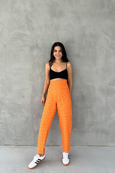 Seda Yalçın Atelier Orange Pocket Quilted Trousers