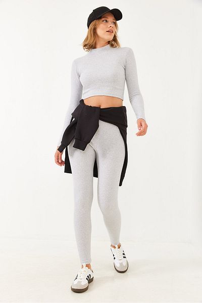 Bianco Lucci Damen-Strumpfhosen-Crop-Oberteil-Set 149 60251869