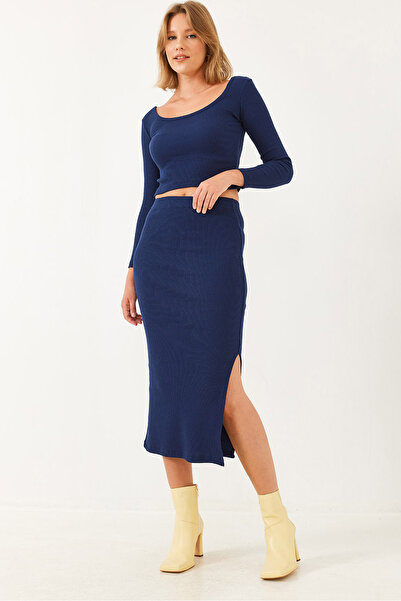 Bianco Lucci Жіночий комплект з спідницею з квадратним вирізом і довгими рукавами 2110 60251868