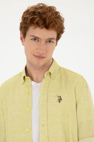 U.S. Polo Assn. Men's Pistachio Green Long Sleeve Shirt 50283699 -Vr087