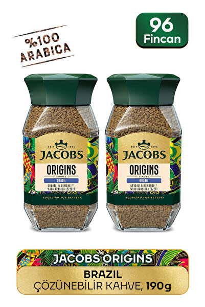 Jacobs Origin Brazil Granül Kahve Cam Kavanoz 95 gr X 2 Adet