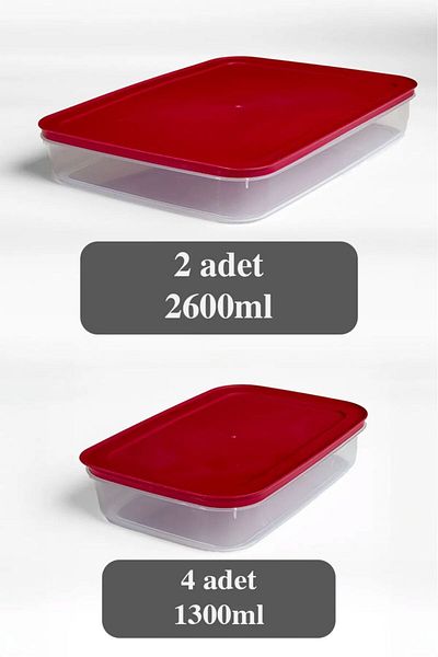 Mapple Home 6-Piece Microwave Refrigerator Organizer - 2X2600Ml and 4X1300Ml Convenient Storage Container