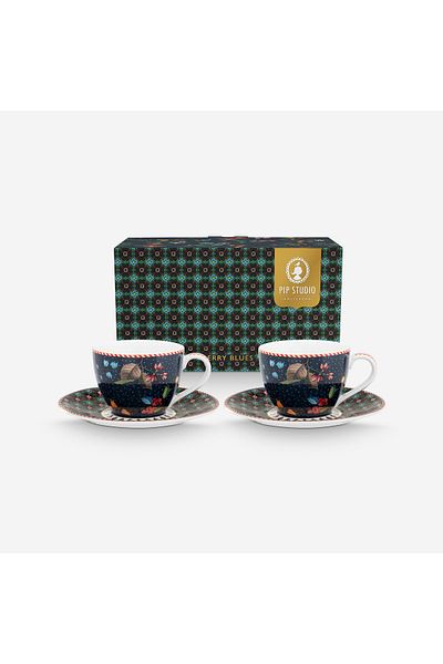 Pip Studio Berry Blues Blue Porcelain Coffee Cup Set 120 ml