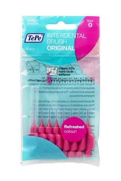 TePe 0.4 mm Pink Interface Brush - Pack of 8
