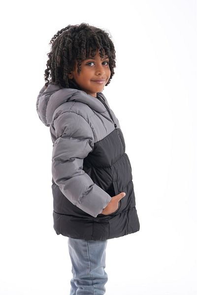Mina Boy's Winter Puffer Jacket - With Padding, Hood and Inner Fleece