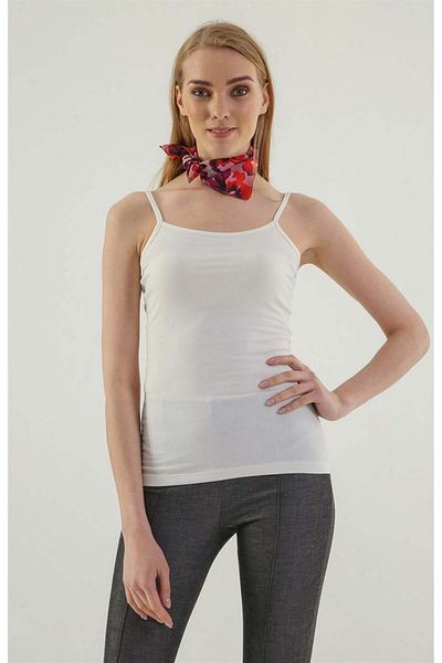 Jument Corp lung din bumbac lycra cu curea de frânghie - crem