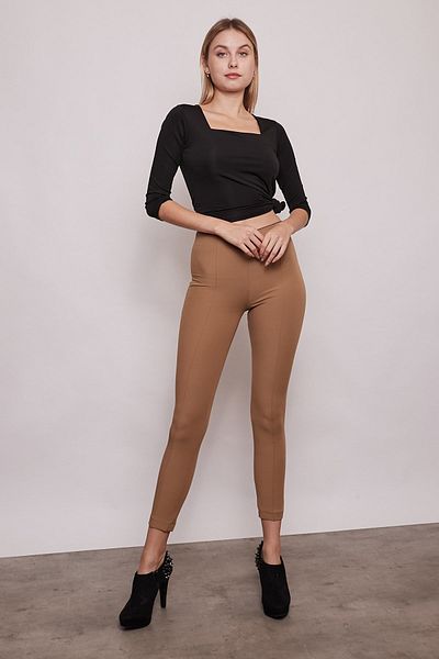 Jument Παντελόνι Power Stretch Lycra με ψηλή μέση και ελαστικό μήκος μέχρι τον αστράγαλο - Camel