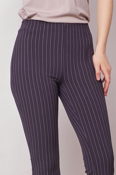 Jument Navy Blue Striped High Waist Leggings - Spanish Leg, Stitching Detail and Light Lycra