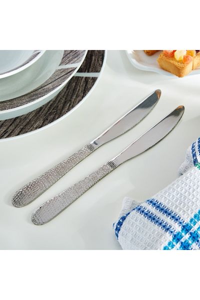 Home Box Hammered Stainless Steel Table Knife - Set of 2