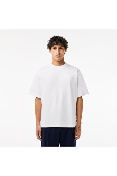 Lacoste Erkek Oversize Fit Bisiklet Yaka Beyaz T-Shirt
