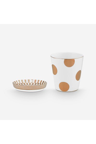 Pip Studio Dot Delight White Porcelain Latte Glass Set 230 ml