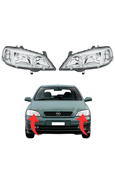 İthal Opel Astra G Sağ (Yolcu) Ve Sol (Şoför) Far 98/04 Beyaz 1216156-1216157