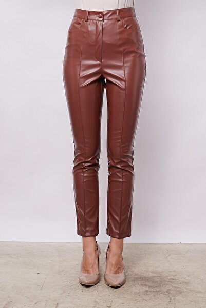 Jument Light Lycra Women's Trousers with High Waist and German Pockets - Tan