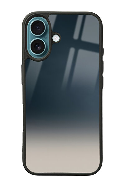 Spoyi iPhone 16 Mavi Geçiş Tasarımlı Glossy Telefon Kılıfı