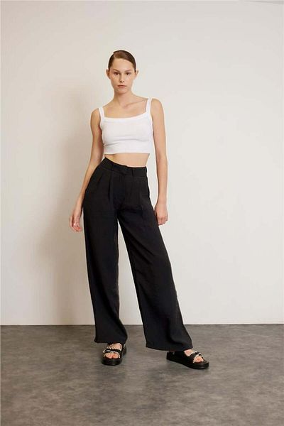Nisan Black Wide Leg Women's Trousers