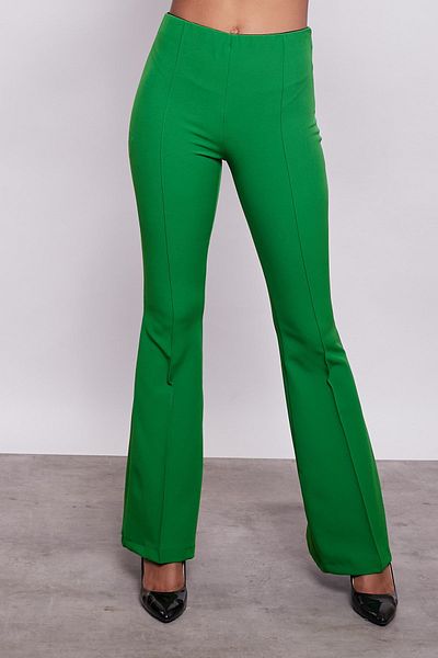 Jument Πράσινο ψηλόμεσο κολάν Lycra Flare Leg - Benetton παντελόνι με ραφές μπροστά και πίσω
