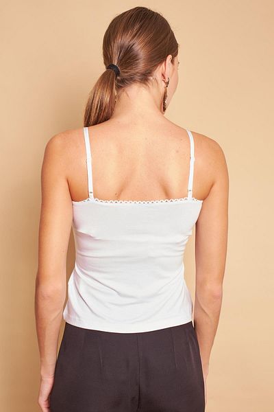 Jument Lycra Viscon Crochet Rope Strap Jacket-Shirt Bustier Bodysuit (Strap Length Adjustable)-White