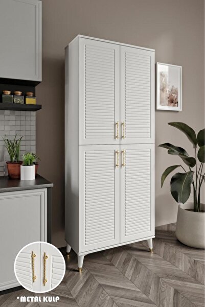 mapahomeliving Panjurlu Metal Kulp Pnj4190 Çok Amaçlı Dolap 4 Kapaklı Mutfak ...