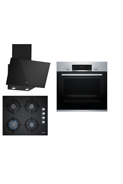 Bosch Siyah 3 Lü Ankastre Set 271 ( HBF514BS1T - POP6C6O10O - DWK63PJ60T (61T) )