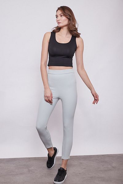 Jument Ψηλόμεσο Lycra Flexible Fabric Leg Zipper Λεπτομερές κομψό υφασμάτινο Culottes-mint