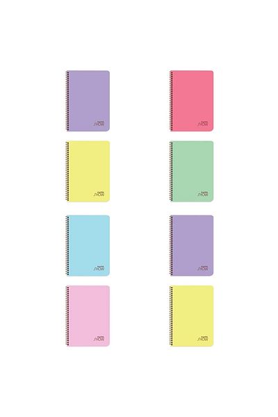 KESKİN COLOR Pastel Sharp - Caiet cu spirală cu copertă PP A5 72 YP. În dungi 324511 -99