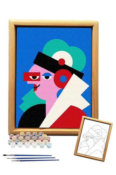 Tabdiko Sayılarla Minimalist Ahşap Çerçeveli Tablo Setleri 21 x 27 cm Tuval Şasesine Gerili İç İçe Renk