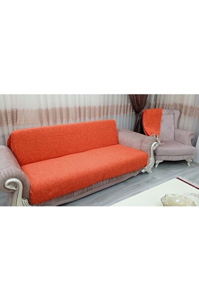 Mandaş Şönil El Dokuma Kolsuz Koltuk Örtüsü (3+3)-Oranj
