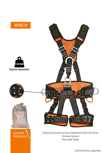 Karam Kp 45 O Tam Koruma Düşüş Durdurma Kemeri Otomatik Tokalı