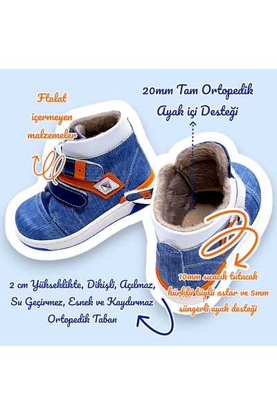 BEEBRON Cizme ortopedice cu blană / fleece pentru băieți și copii Klsbepa2305