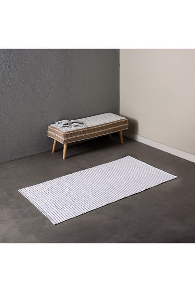 Home Box Allan Snow Recycled Cotton Dhurrie - 80x150 cm