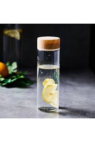 Home Box زجاجة بوروسيليكات مغطاة بالخشب من كولرز - 500 مل