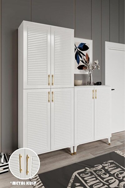 mapahomeliving Panjurlu Metal Kulp Pnj6190 Ayakkabılık 6 Kapaklı Mutfak Dolab...