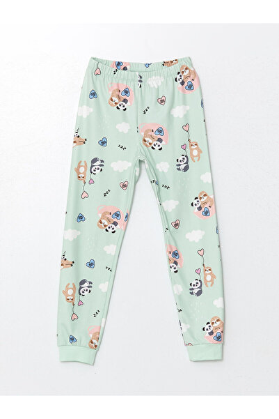 LC Waikiki LCW Kids Turkuaz Bisiklet Yaka Polar Kız Çocuk Pijama Takımı