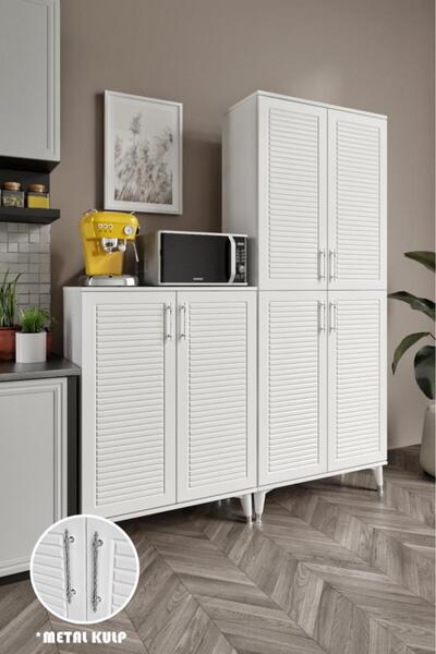 mapahomeliving Panjurlu Metal Kulp Pnj6190 Çok Amaçlı Dolap 6 Kapaklı Mutfak ...