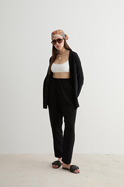 LEVURE Kadın Müslin Gömlek SİYAH