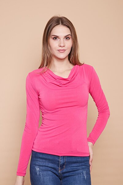 Jument Креп-тканина, відкритий комір, довгі рукави, еластичний боді-Fujya