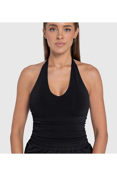 F5 Essentials Cropped Halter Neck Top For Women