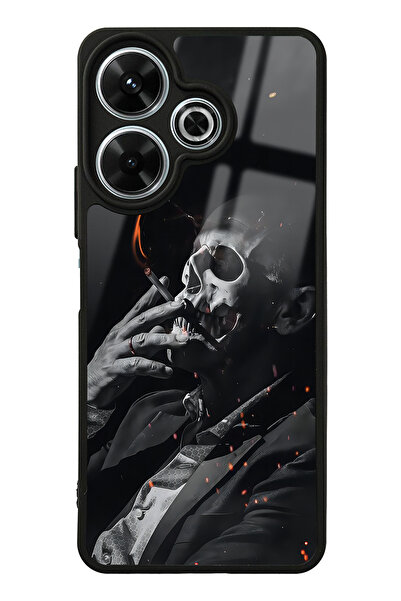 Spoyi Xiaomi Redmi 13 4G Smoke Skull Tasarımlı Glossy Telefon Kılıfı