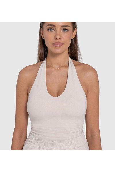F5 Essentials Cropped Halter Neck Top For Women