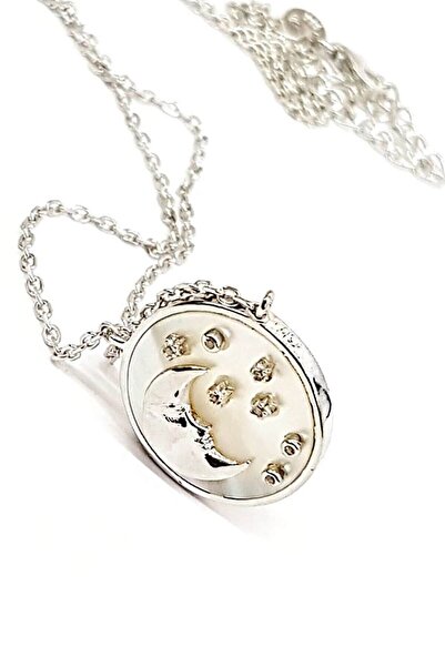 OSESHOP Sedef Taşlı Gümüş Gökyüzü Kolye