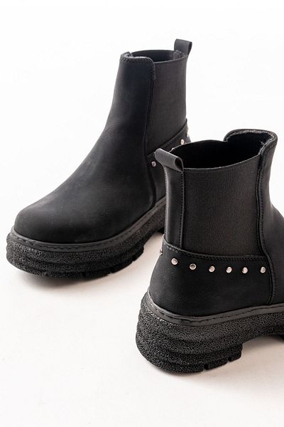 Moda Asmira 749-2005 Black Emerald Flat Heeled Elastic Daily Women's Boots