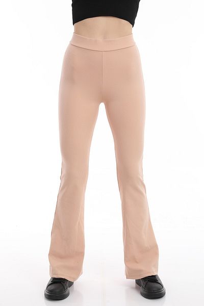 Alışveriş Sokağı Pantaloni cu jambiere din lycra cu talie înaltă cu picior evazat