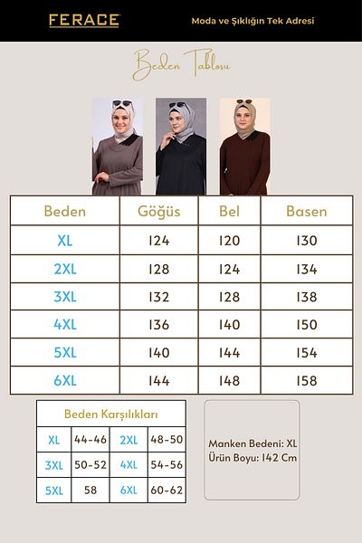 Ferace Women's Large Size Hijab Honeycomb Fabric Jacquard Mother Dress Khaki