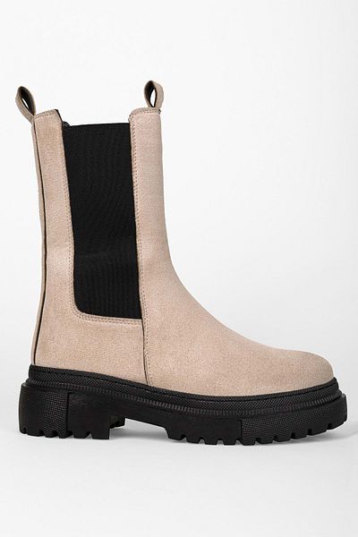 Shoeberry Gaze Beige Wildlederstiefel für Damen