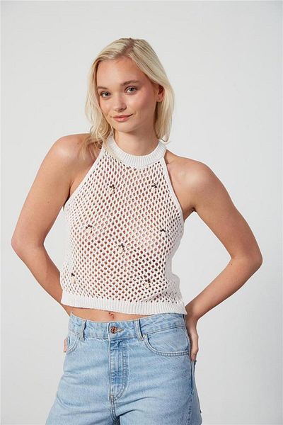 Avrile Raw Ecru Women's Knitwear Undershirt - Seashell