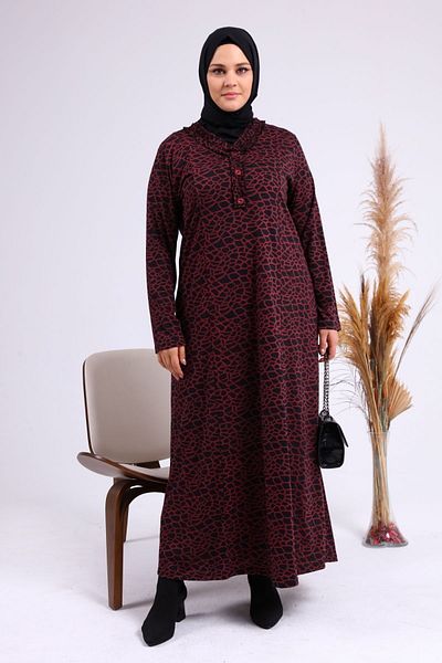 Ferace Rochie de damă, ocazională, mărime mare, hijab, leopard lungă pentru mamă