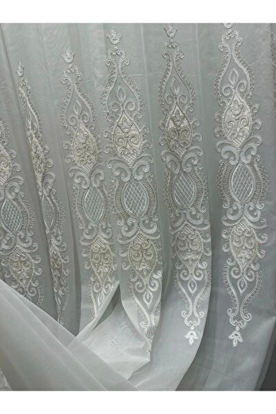 NİVEMESHOME Nivemeshome - Harbiye Gold λεπτομέρεια, 1/3 στενή πλισέ κουρτίνα από τούλι